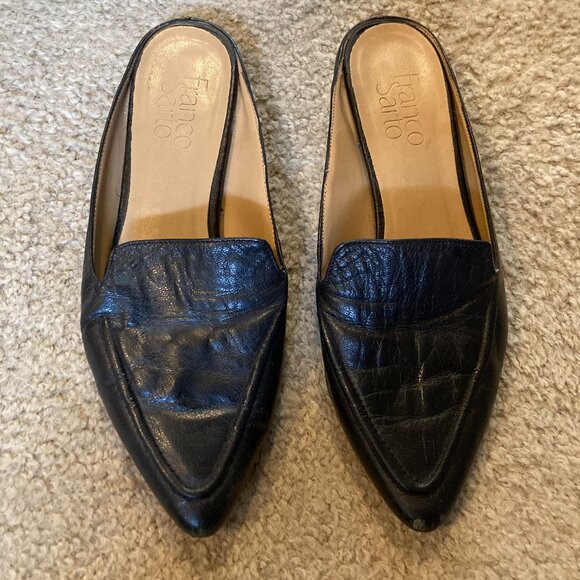 FRANCO SARTO BLACK FLATS - Picture 1 of 4